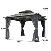 10' x 10' Outdoor Galvanized Hardtop Gazebo - Aluminum Heavy