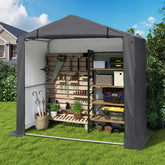 COVERONICS 5' x 3' Outdoor Storage Shelter Shed- Heavy Duty Storage Tent with Roll-up Ventilated Door and Sloping Roof, Portable Storage Tool Shed for Backyard Garden Patio, Gray