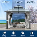 10×10 ft Polycarbonate Double Roof Hardtop Gazebo