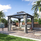 10×10 ft Polycarbonate Double Roof Hardtop Gazebo