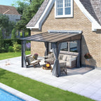 10×10 ft Wall-Mounted Polycarbonate Lean-To Gazebo
