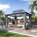 10×12 ft Polycarbonate Double Roof Hardtop Gazebo
