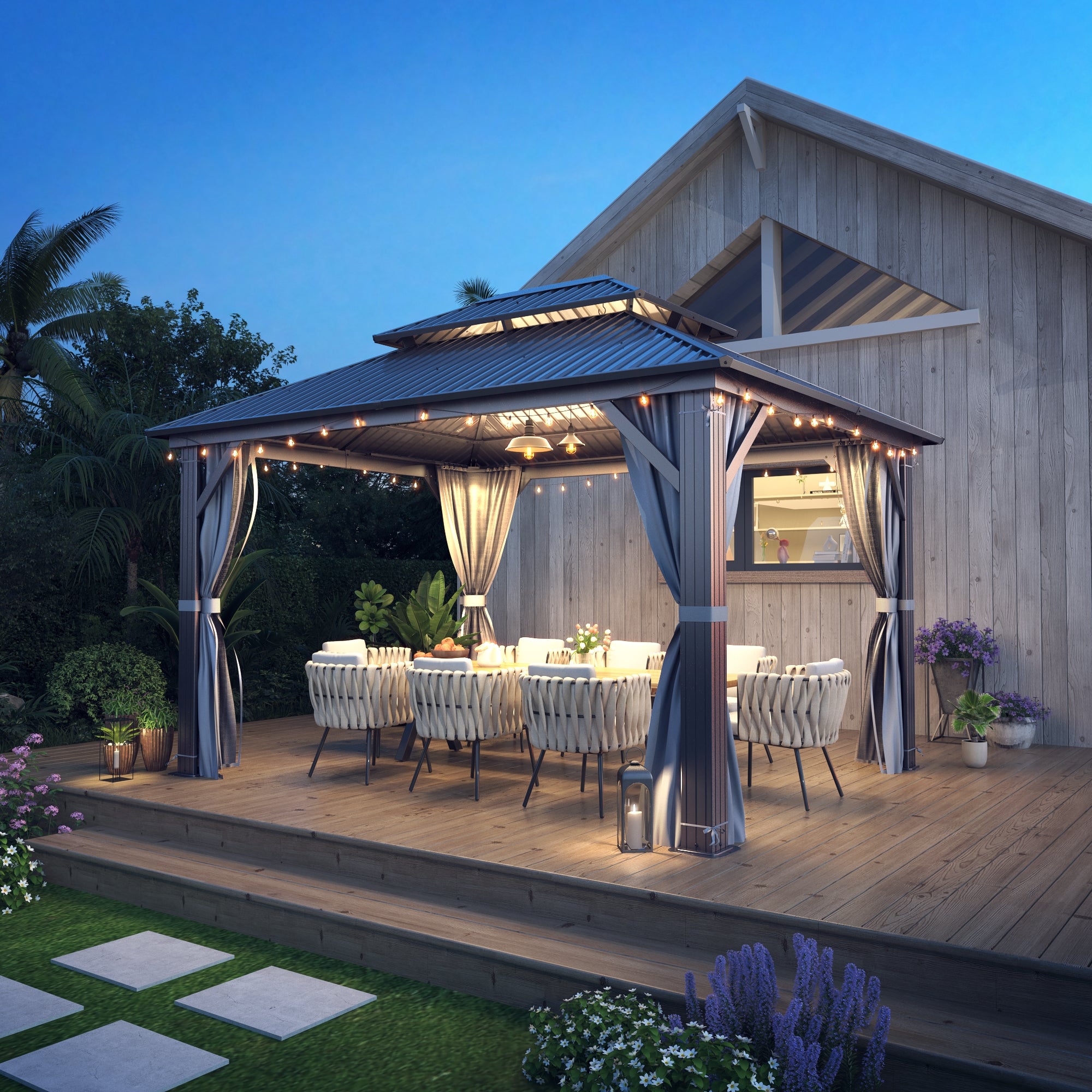 10×12 ft Aluminum Hardtop Gazebo