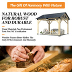 Outdoor Wooden Hardtop Gazebo with Galvanized Steel Roof – All-Weather Patio Shelter for Backyard, Deck & Garden