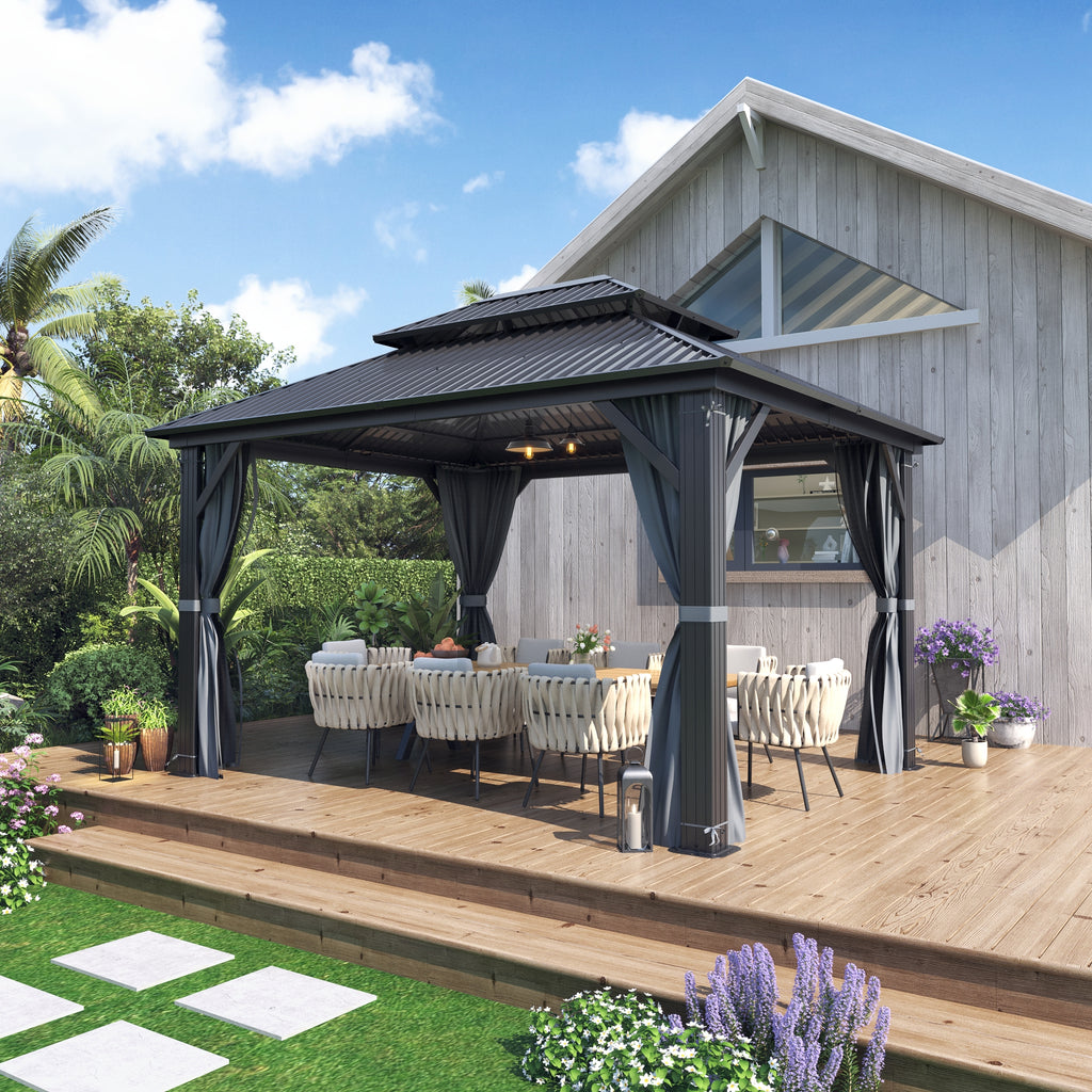 10×12 ft Aluminum Hardtop Gazebo