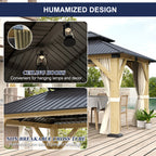 10×12 ft Natural Wooden Hardtop Gazebo