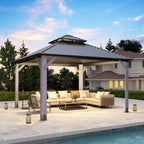 12×12 ft Wood Hardtop Gazebo