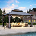 12×14 ft Wood Hardtop Gazebo