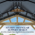 Multiple sizes Wooden Sloped Hardtop Gazebo（Curtains not included）