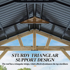 Outdoor Wooden Hardtop Gazebo with Galvanized Steel Roof – All-Weather Patio Shelter for Backyard, Deck & Garden