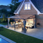 12×14 ft Wall-Mounted Polycarbonate Lean-to Gazebo