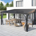 12×16 ft Wall-Mounted Aluminum Gazebo