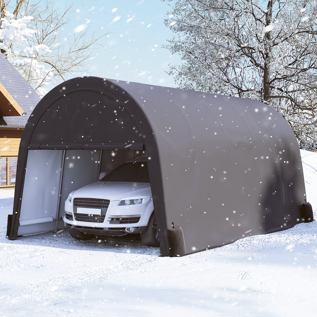 12×20 ft Dome Heavy Duty Steel Carport