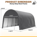 12×20 ft Dome Heavy Duty Steel Carport