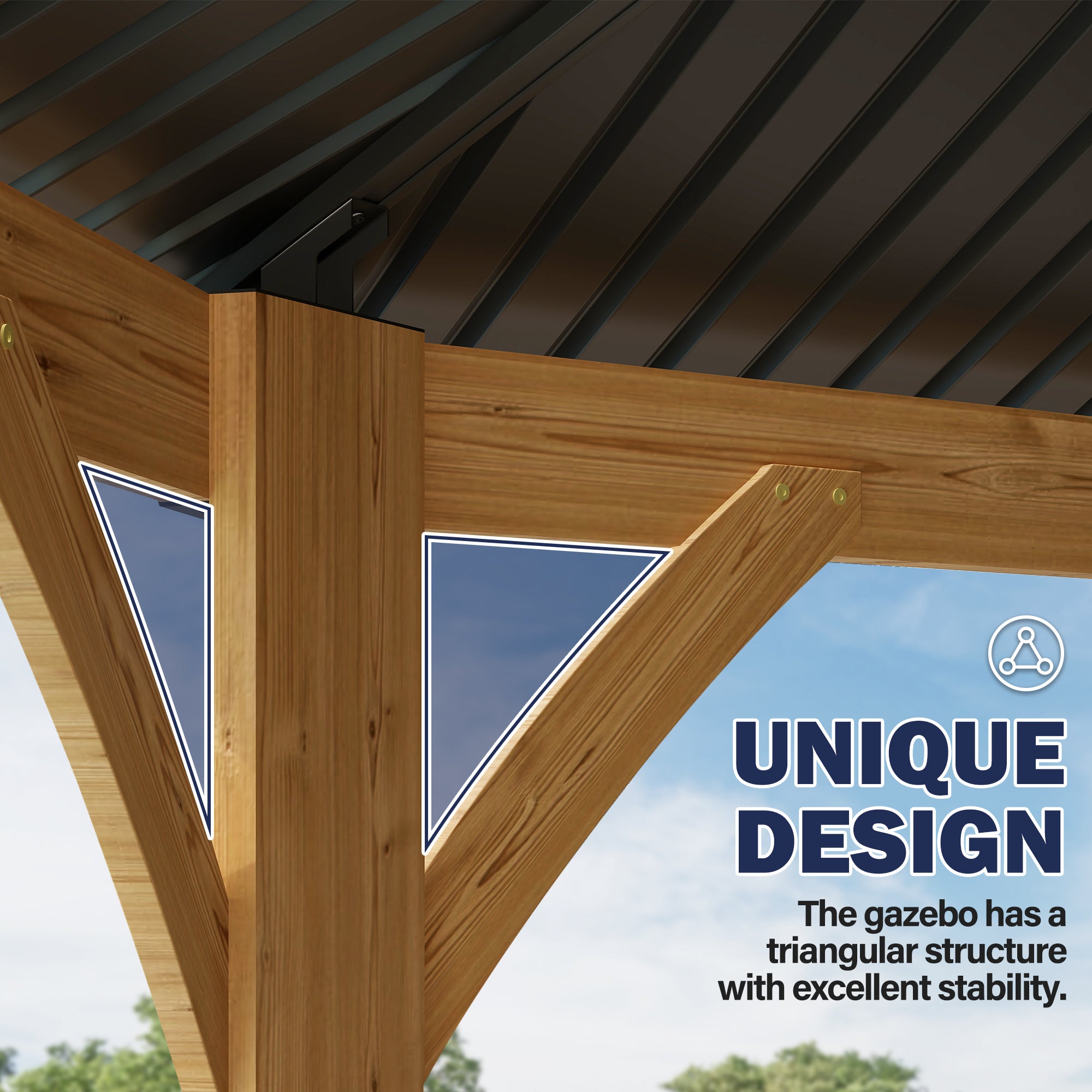 13×13 ft Octagon Spruce Wood Hardtop Gazebo