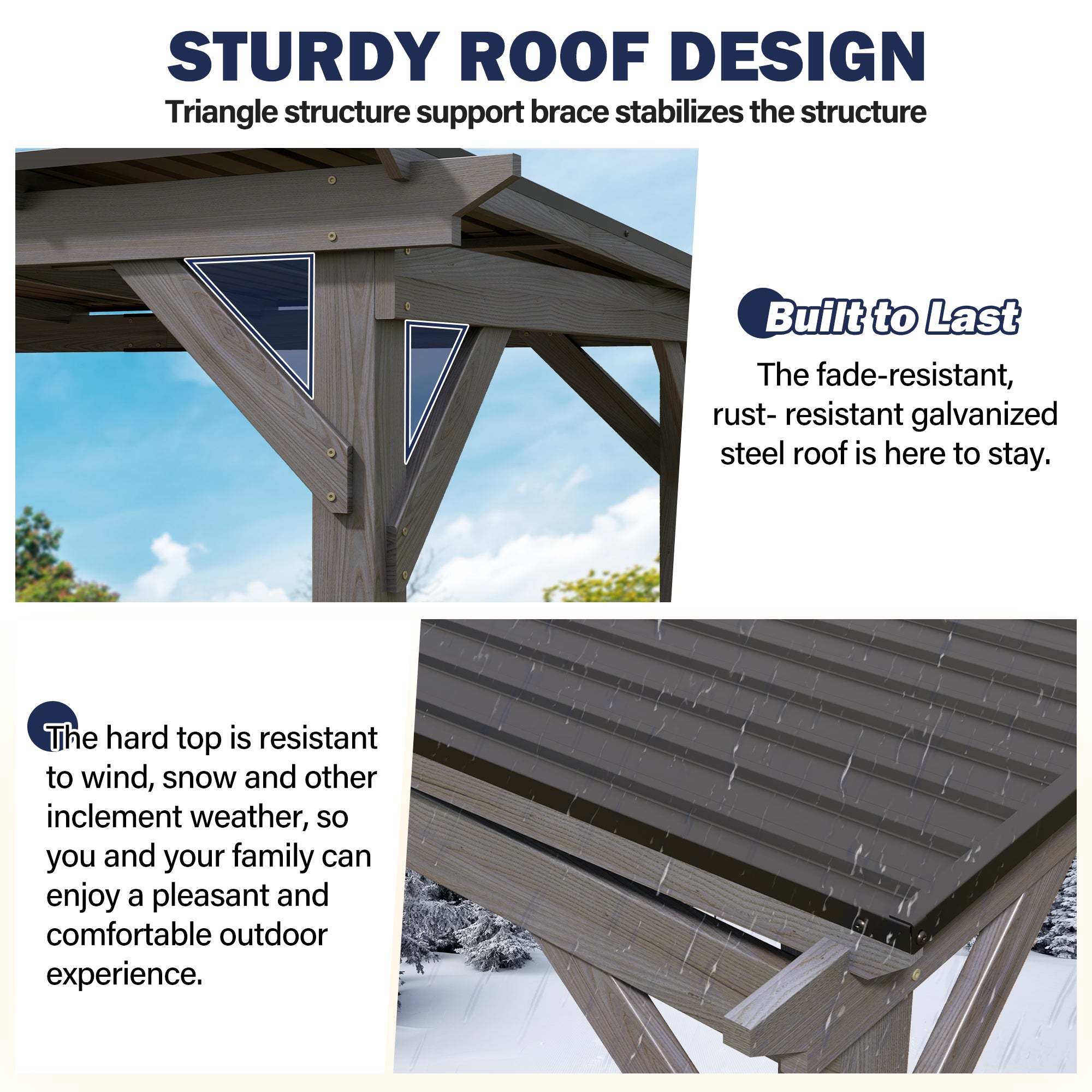 12.5×6.5 ft Wood Grill Gazebo