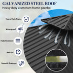8.5×8.5 ft Aluminum Hardtop Gazebo