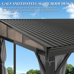 12×14 ft Wall-Mounted Aluminum Gazebo