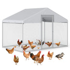 6.5×6.5×9 ft Metal Chicken Coop Run(1-Unit Dome Roof Coop)