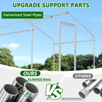 6.5×6.5×9 ft Metal Chicken Coop Run(1-Unit Dome Roof Coop)