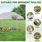 6.5×6.5×9 ft Metal Chicken Coop Run(1-Unit Dome Roof Coop)