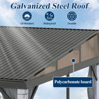10×12 ft Wall-Mounted Aluminum Gazebo With Natural Wood Framing