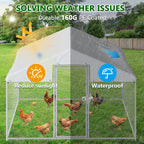 6.5×6.5×9 ft Metal Chicken Coop Run(1-Unit Dome Roof Coop)