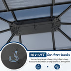 10×12 ft Polycarbonate Double Roof Hardtop Gazebo