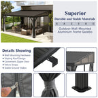 12×16 ft Wall-Mounted Aluminum Gazebo