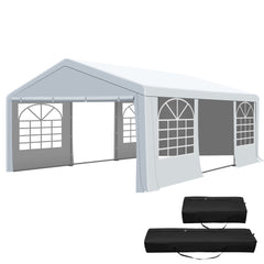 COVERONICS Heavy Duty Outdoor Canopy Tent with Roll-Up Sidewalls & Sandbags – Waterproof Event Shelter for Weddings, Parties & Carports