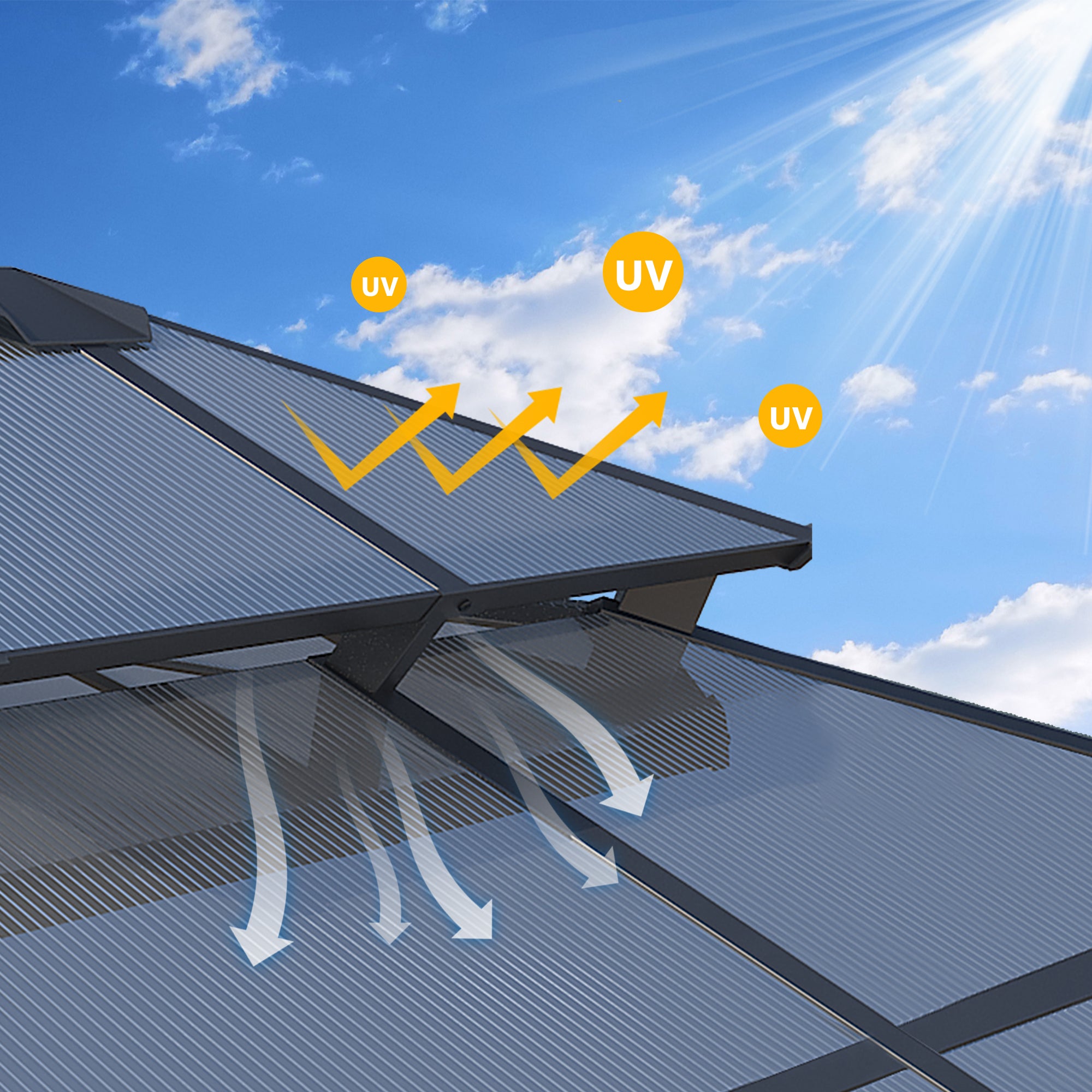 10×10 ft Polycarbonate Double Roof Hardtop Gazebo