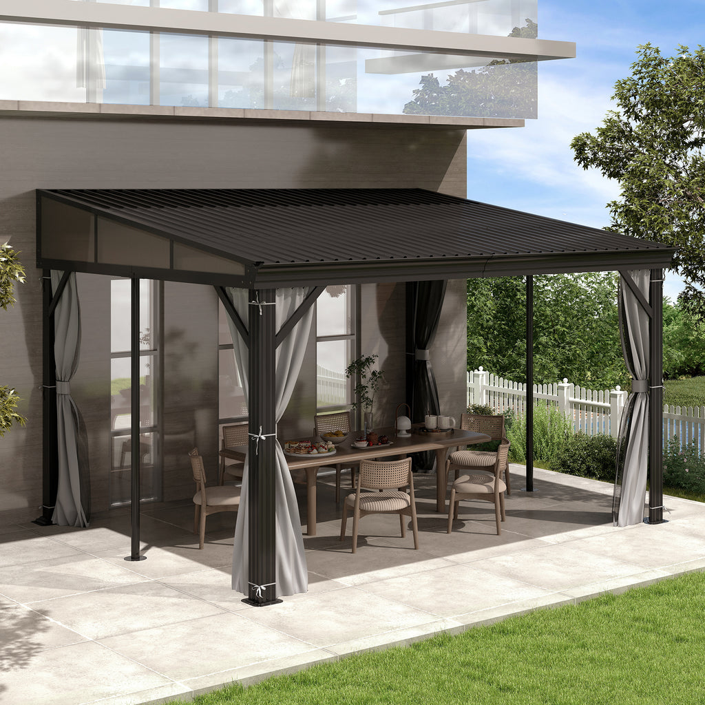 10×12 ft Wall-Mounted Aluminum Gazebo