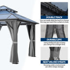 10×10 ft Polycarbonate Double Roof Hardtop Gazebo