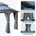 10×12 ft Polycarbonate Double Roof Hardtop Gazebo