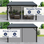 12×14 ft Wall-Mounted Aluminum Gazebo