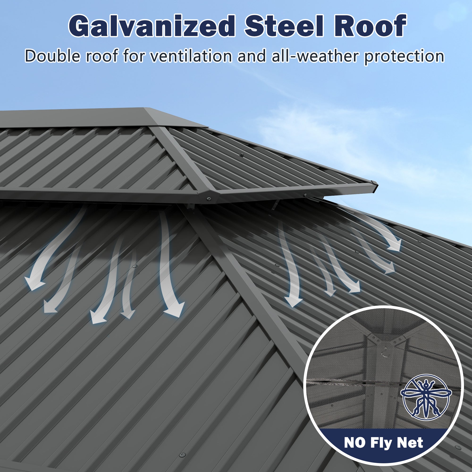 12×14 ft Wood Hardtop Gazebo