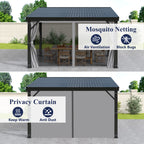 10×12 ft Wall-Mounted Aluminum Gazebo