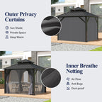 8.5×8.5 ft Aluminum Hardtop Gazebo