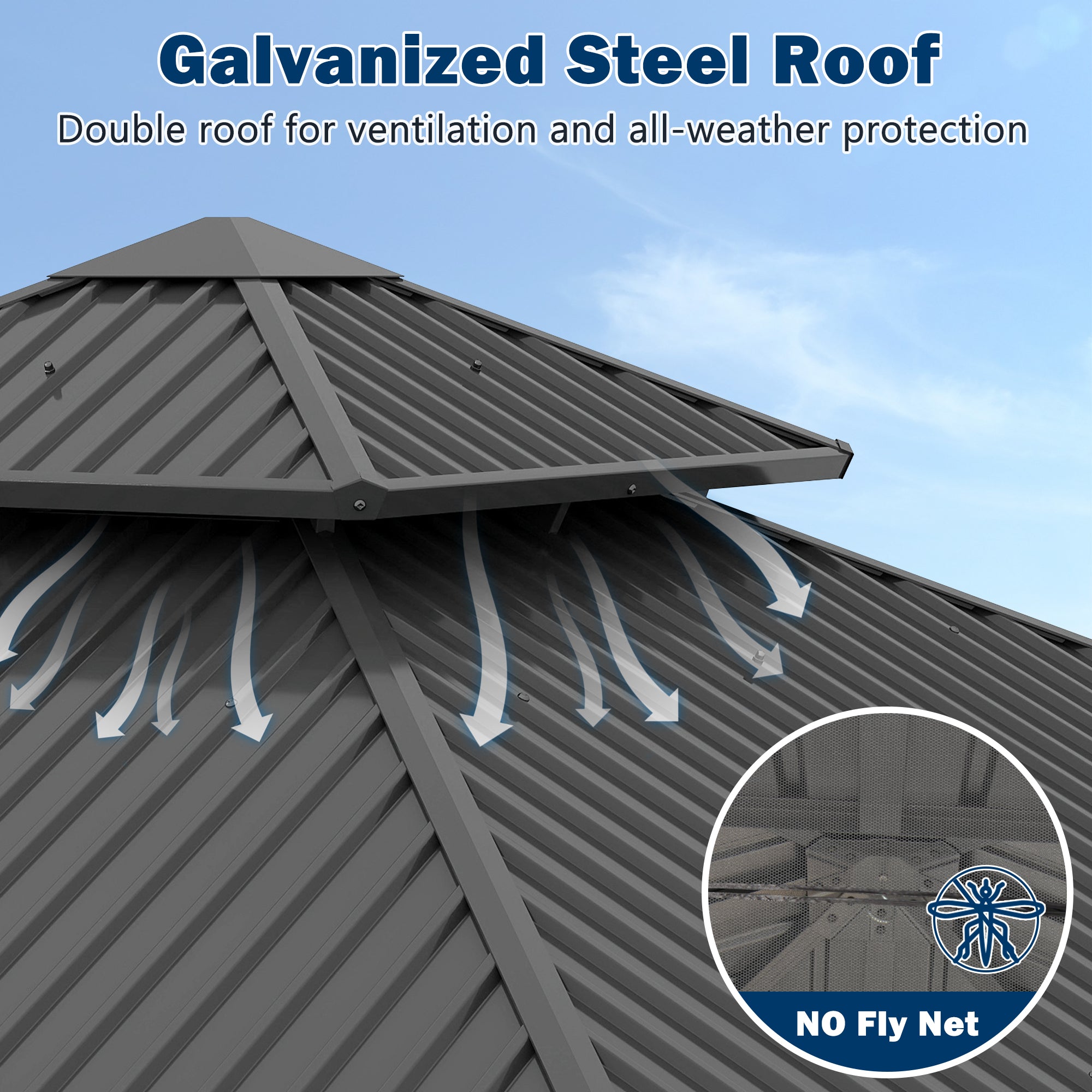 12×12 ft Wood Hardtop Gazebo