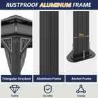 10×12 ft Aluminum Hardtop Gazebo