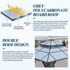 10×10 ft Polycarbonate Double Roof Hardtop Gazebo