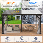 12×14 ft Wall-Mounted Aluminum Gazebo