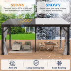 12×16 ft Wall-Mounted Aluminum Gazebo