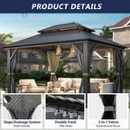 10×12 ft Aluminum Hardtop Gazebo