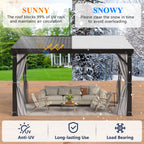 10×12 ft Wall-Mounted Aluminum Gazebo