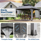 12×12 ft Wood Hardtop Gazebo