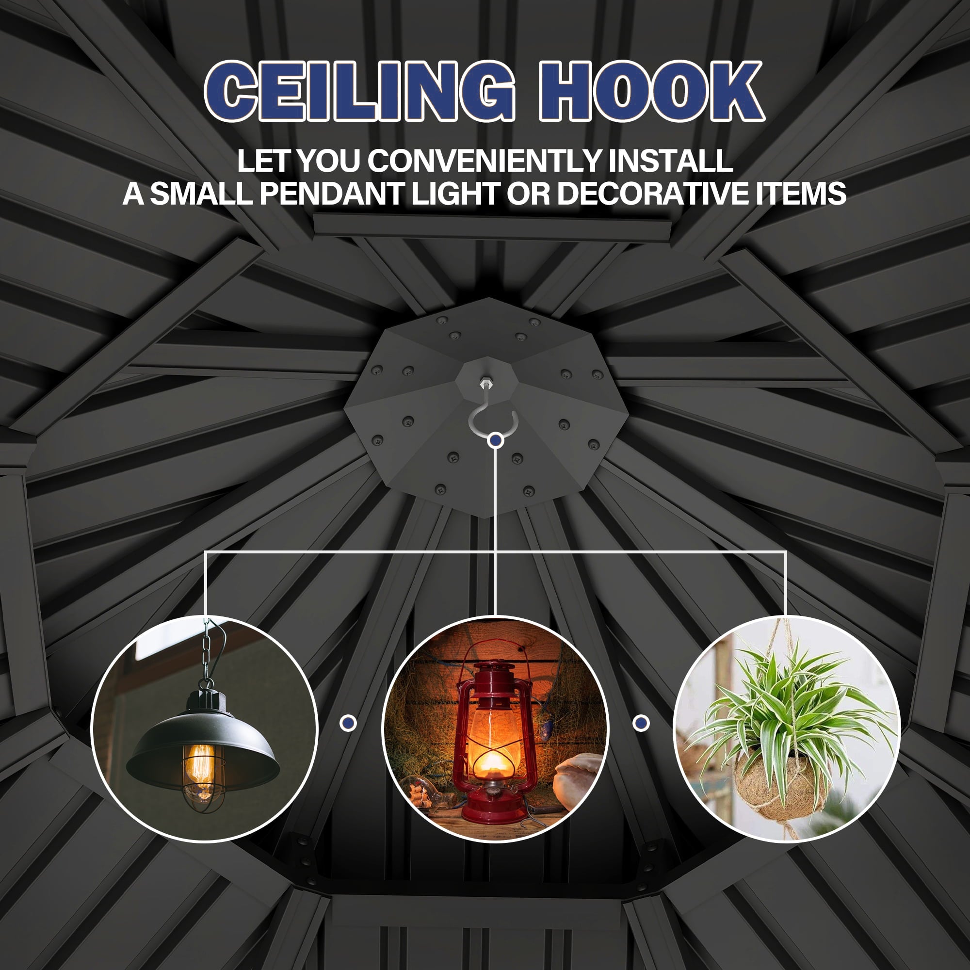 13×13 ft Octagon Spruce Wood Hardtop Gazebo