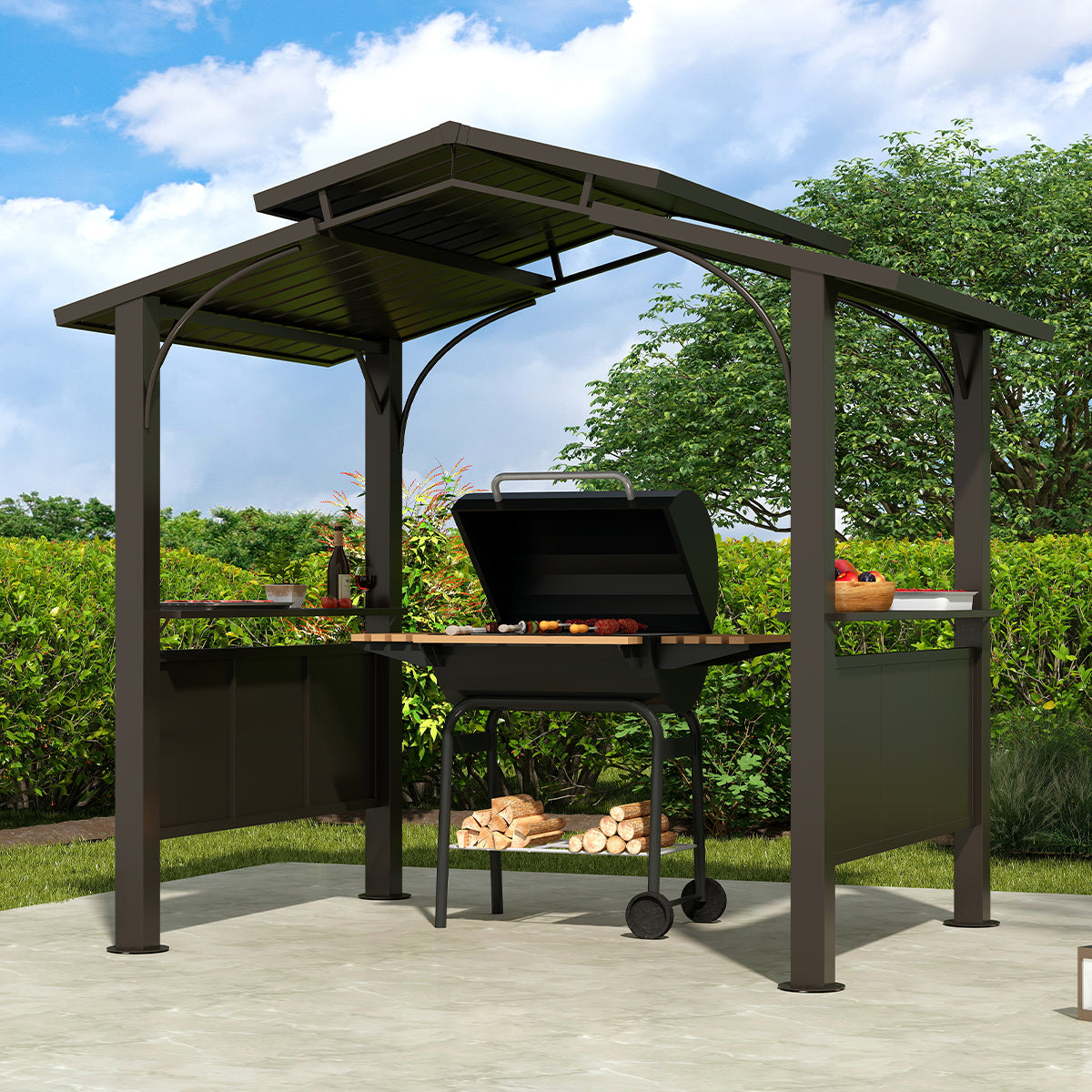 COVERONICS 8' X 5' Outdoor Aluminum Grill Gazebo