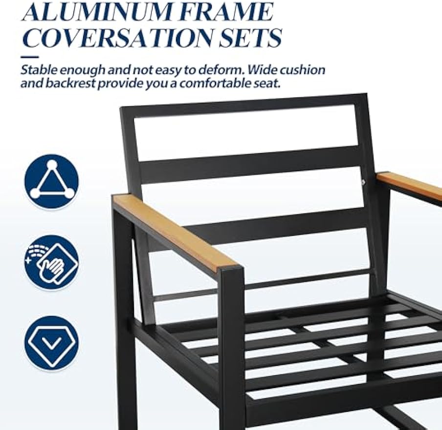 Outdoor 4 Pieces Aluminum Frame Furniture Set
