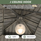 10×10 ft All-Steel Hardtop Gazebo with 0.25mm Color Steel Double Roof, Black Frame, Curtains & Netting